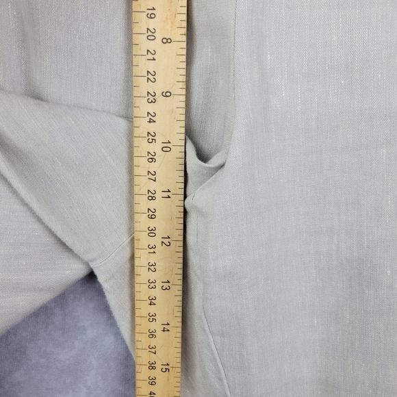 J. Jill Linen Stretch Ankle Pants Light Grey Button Hem Side Zipper Size L - Picture 11 of 13